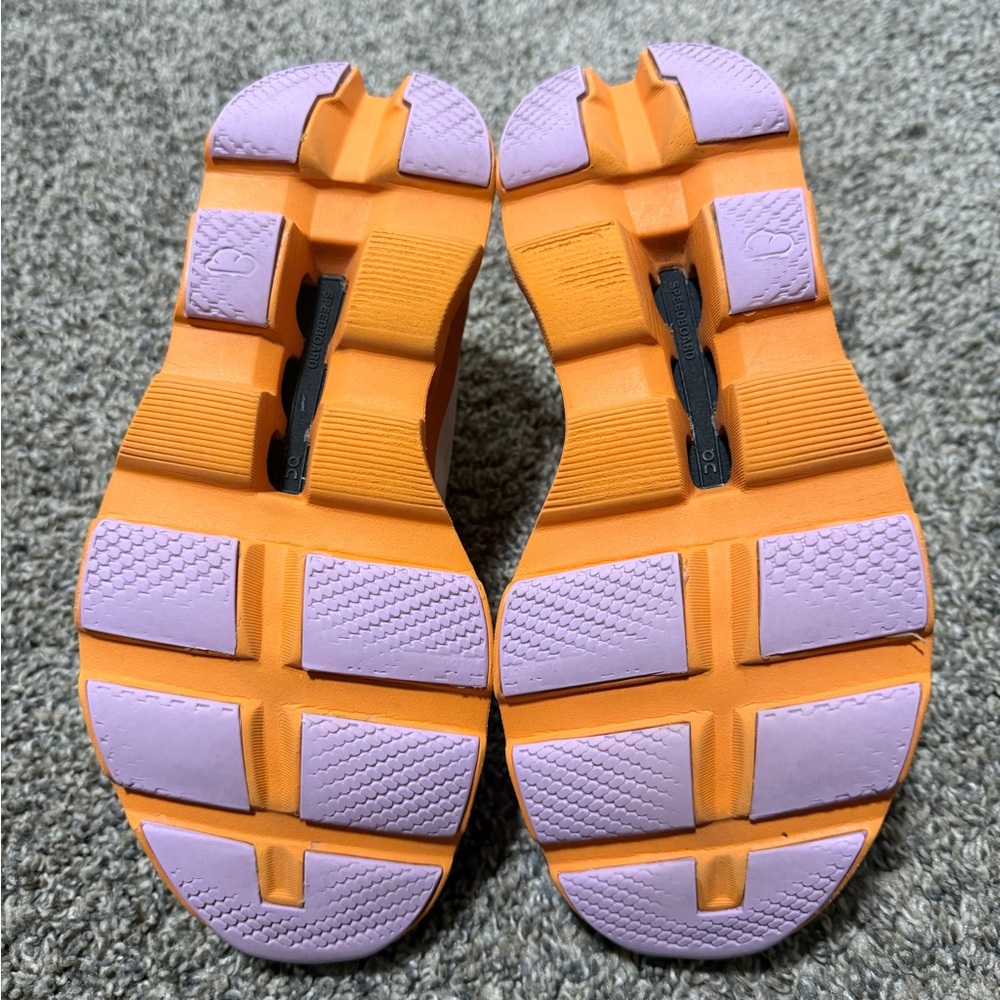 ON clouds Women's Athletic Shoes - White and Orange Accents - Picture 6 of 8